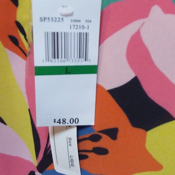 Spense High/Low Button Down Bright Floral Sleeveless Top - Picture 8 of 8